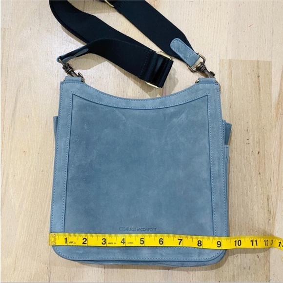 Creatures of Comfort blue gray leather crossbody bag NWT - Picture 5 of 10